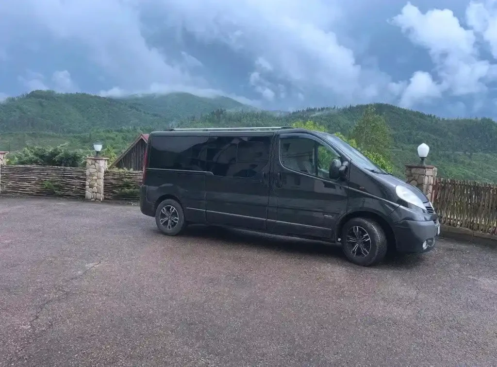 Renault Trafic на заміській дорозі - трансфер Львів Жешув
