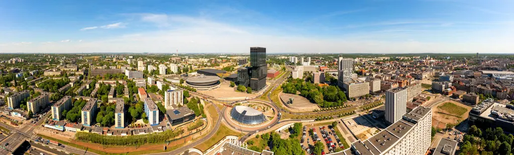 Панорама міста Катовіце, куди веде відстань Львів Катовіце